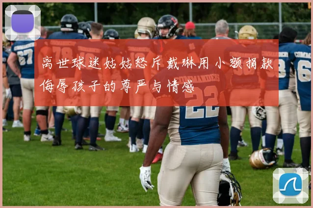 离世球迷姑姑怒斥戴琳用小额捐款侮辱孩子的尊严与情感