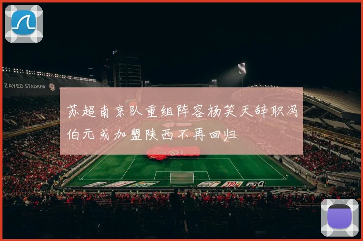 苏超南京队重组阵容杨笑天辞职冯伯元或加盟陕西不再回归